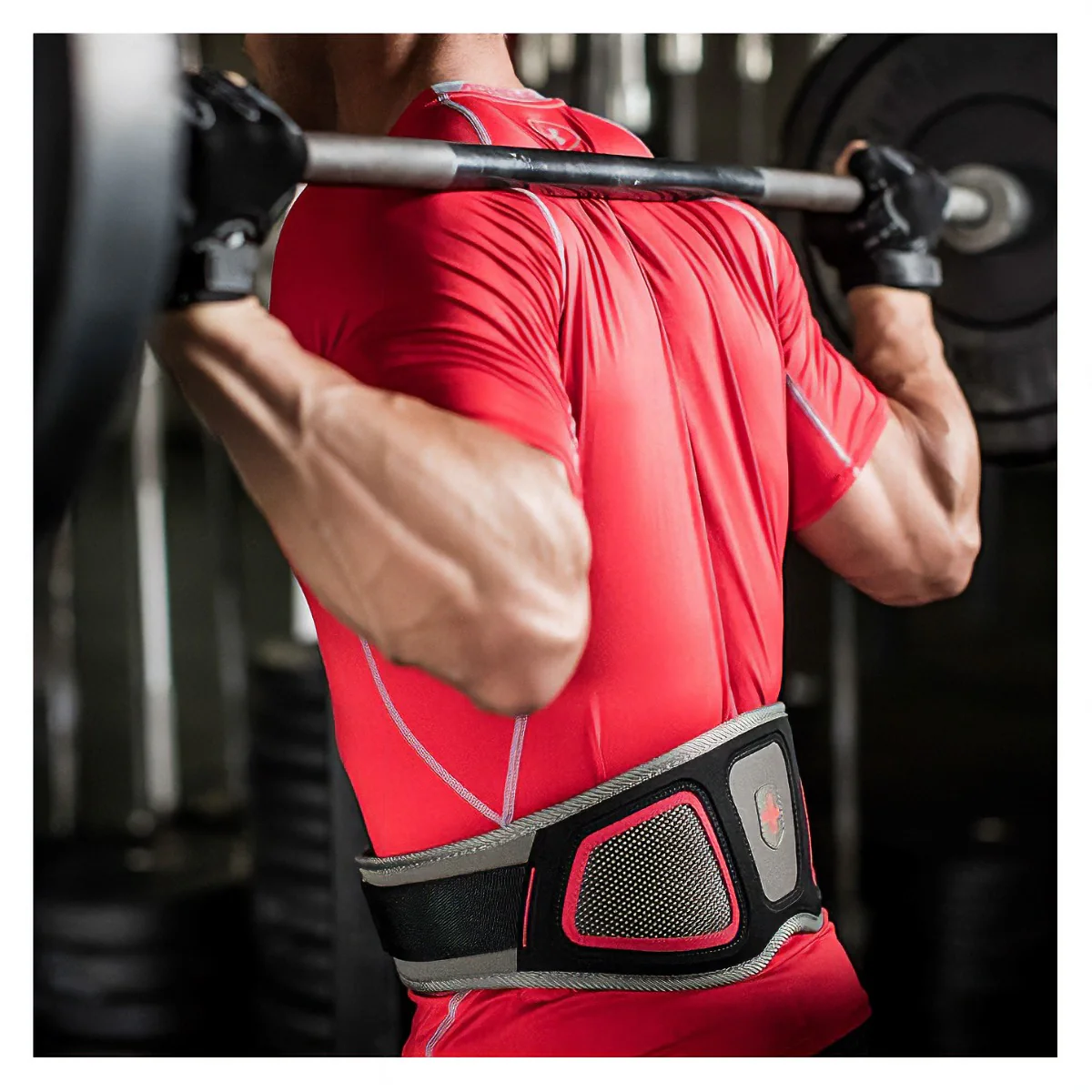 Harbinger FlexFit Contour Belt, Red,Grey, Large - Image 4