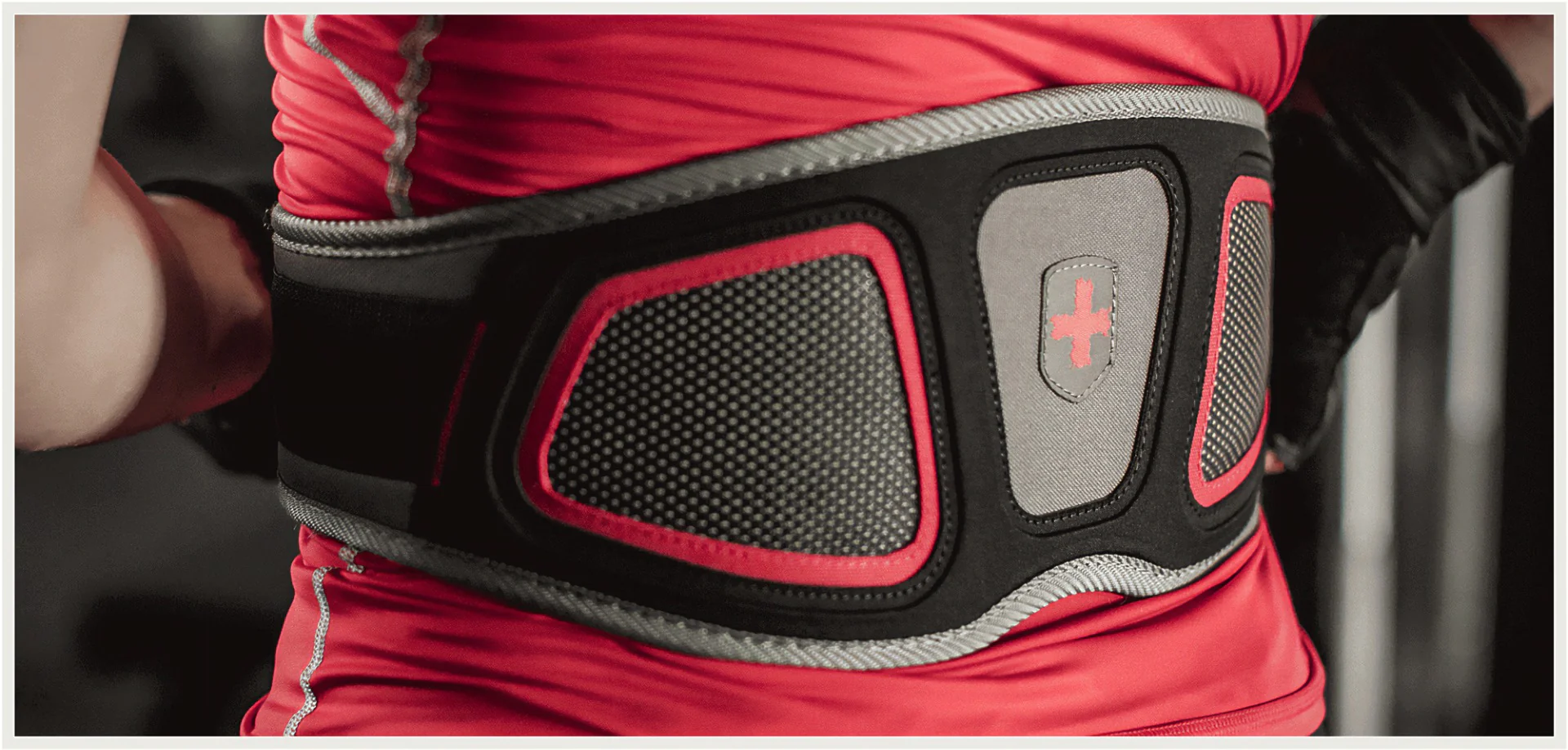 Harbinger FlexFit Contour Belt, Red,Grey, Medium - Image 5