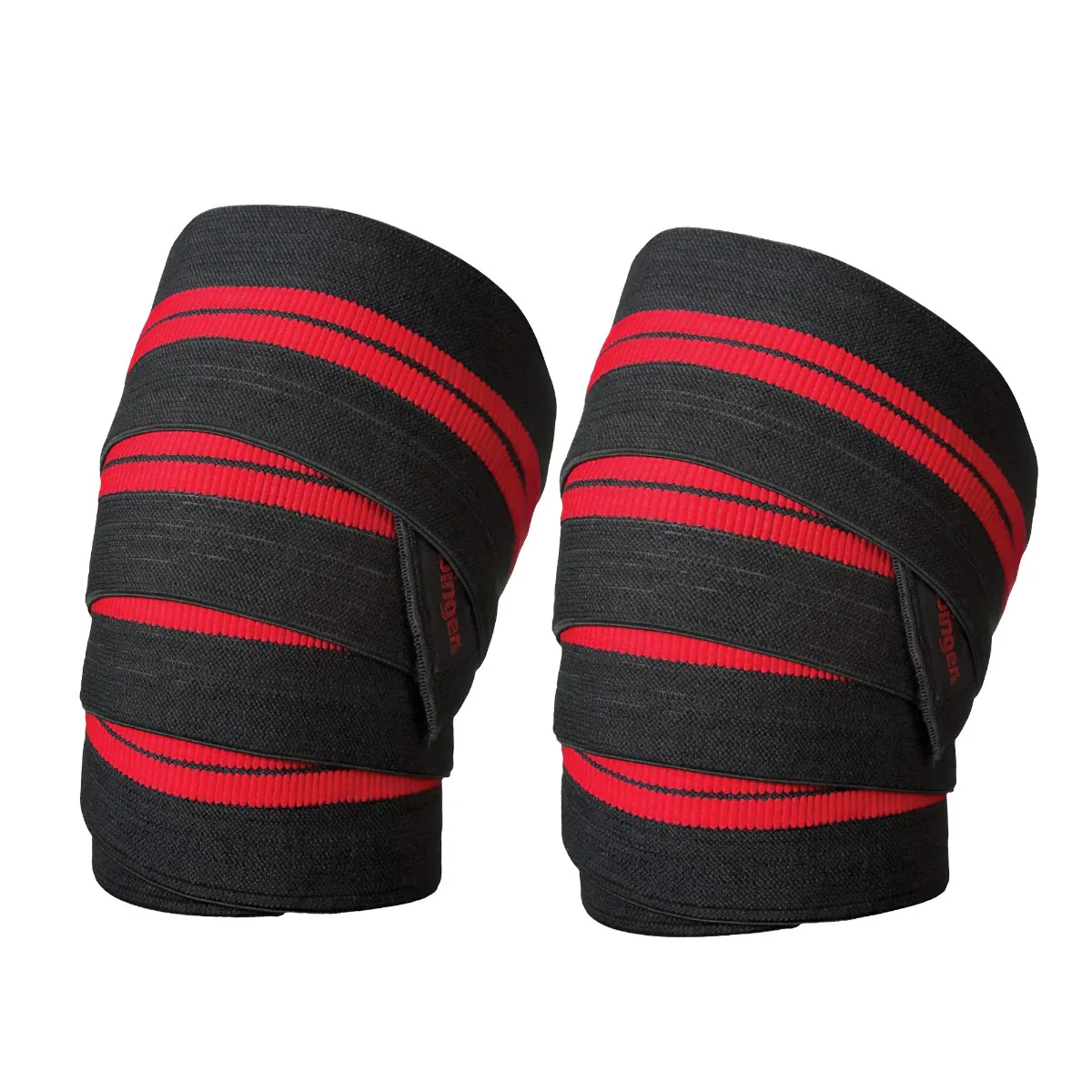 Harbinger Knee Wraps, pair, Red, Black - Image 2