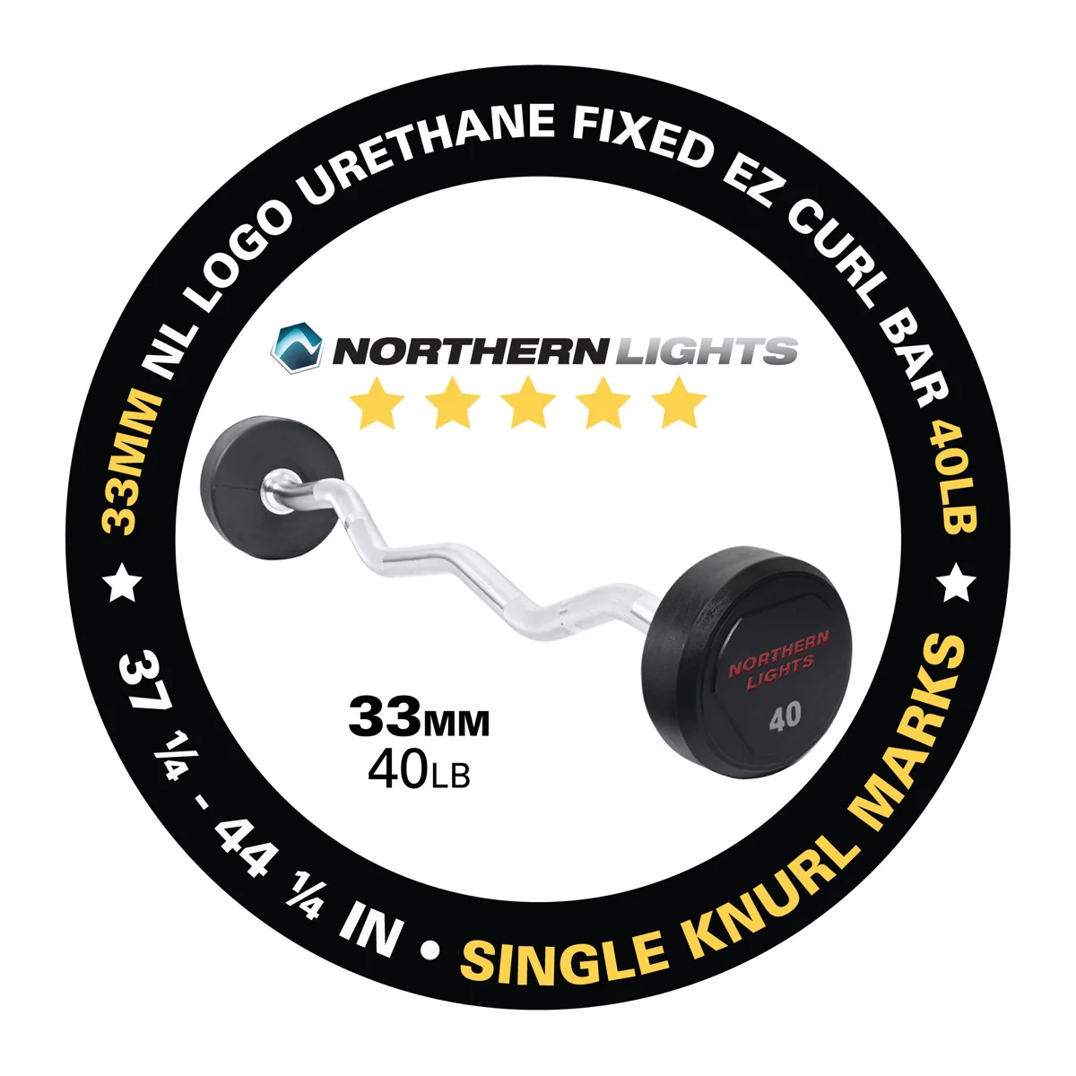 NL Logo Urethane Fixed EZ Curl, 40 lb - Image 3
