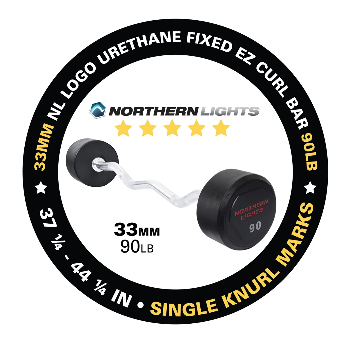 NL Logo Urethane Fixed EZ Curl, 90 lb - Image 3