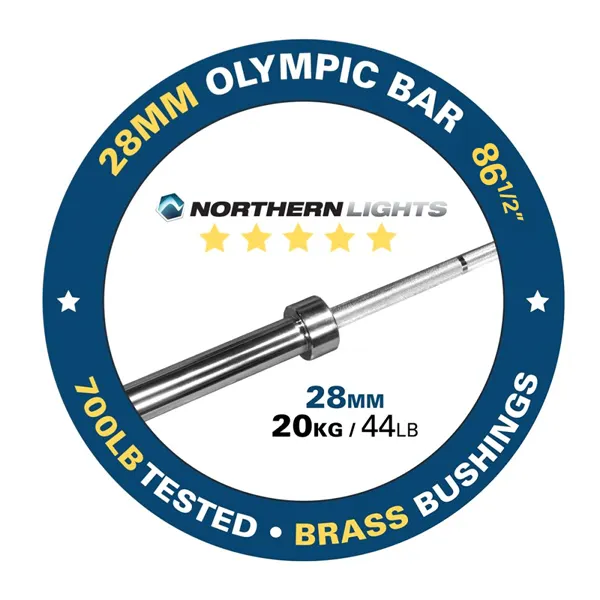 Olympic Bar - 86.5", 28mm, 44LB - 700LB Rating - Image 4