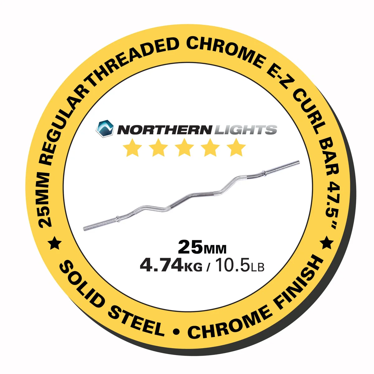 Regular Threaded Chrome EZ Curl Bar - Image 3