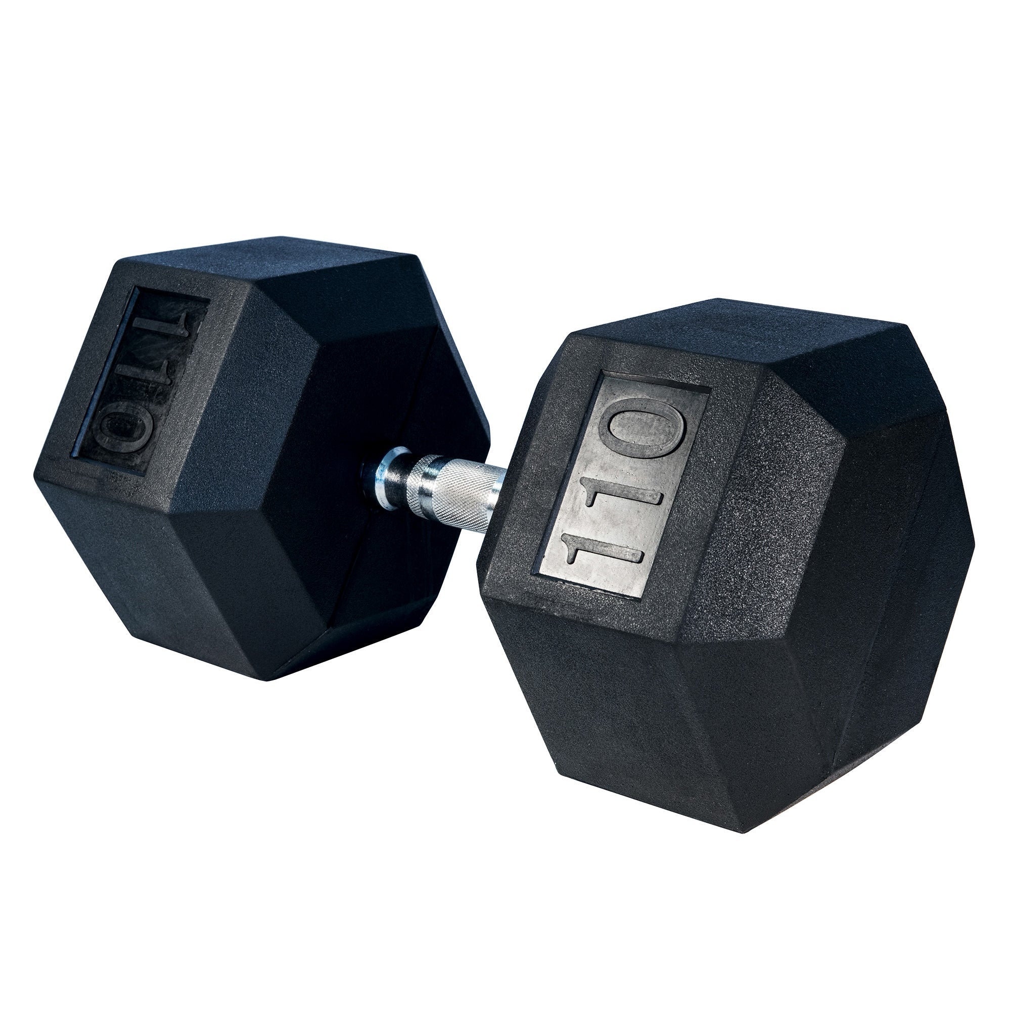 Rubber Hex Dumbbell,z, 110lbs