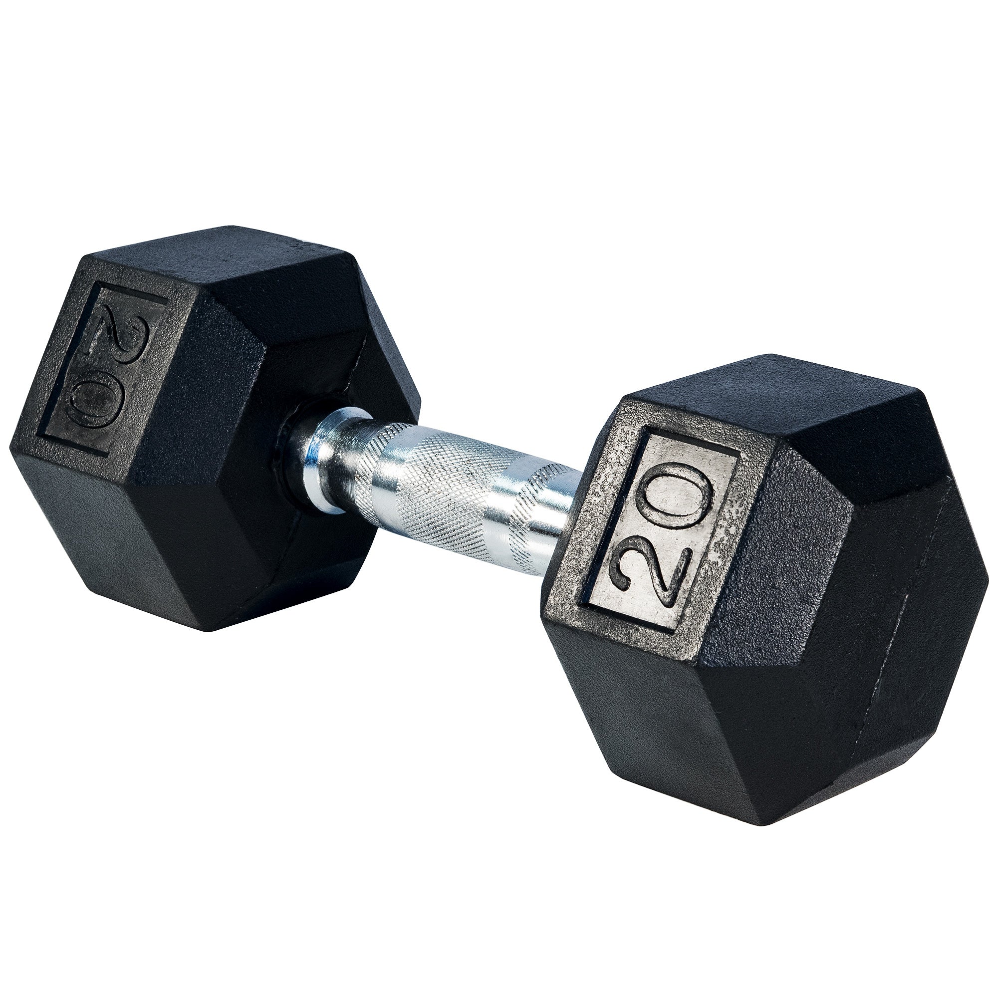 Rubber Hex Dumbbell,g, 20lbs