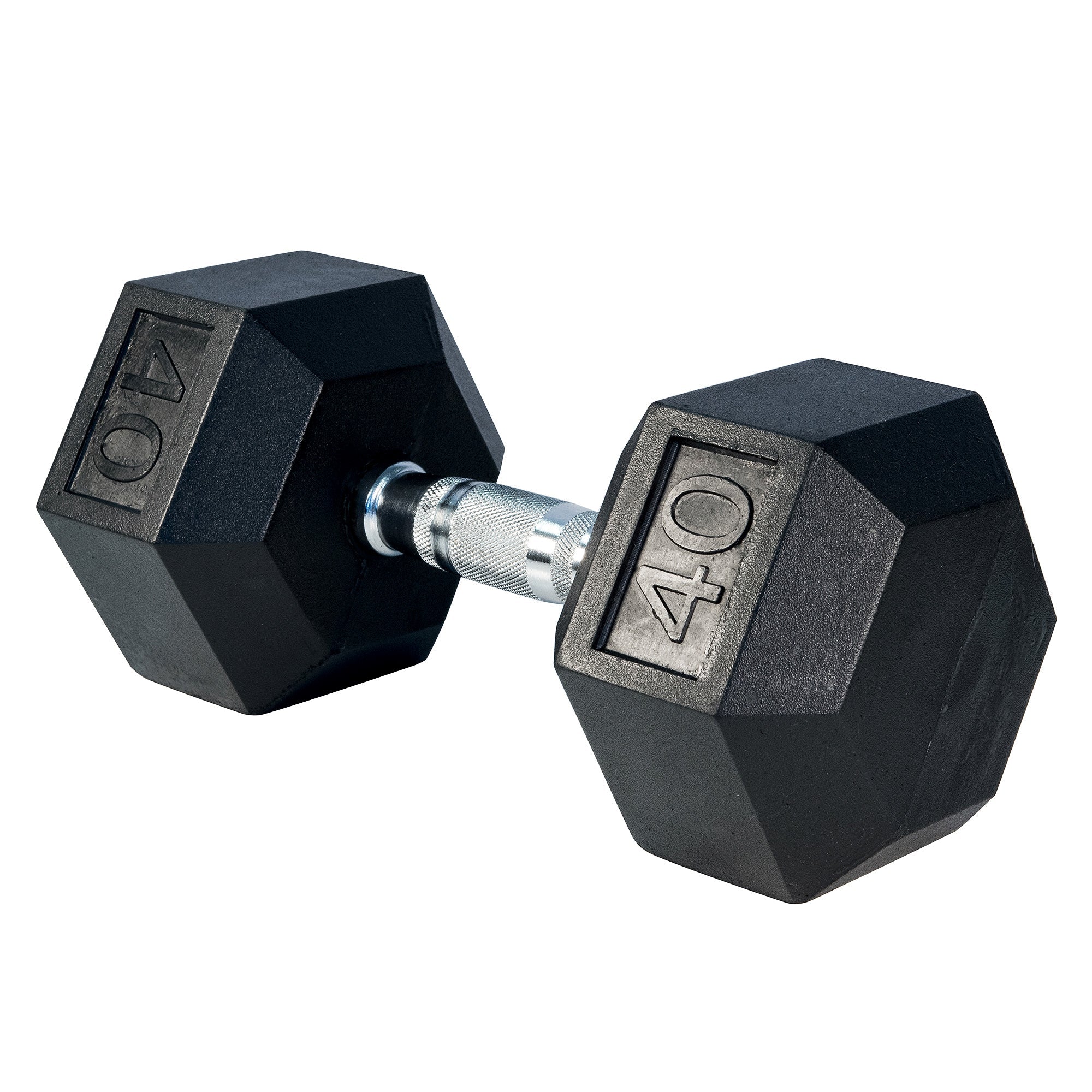 Rubber Hex Dumbbell,m, 40lbs