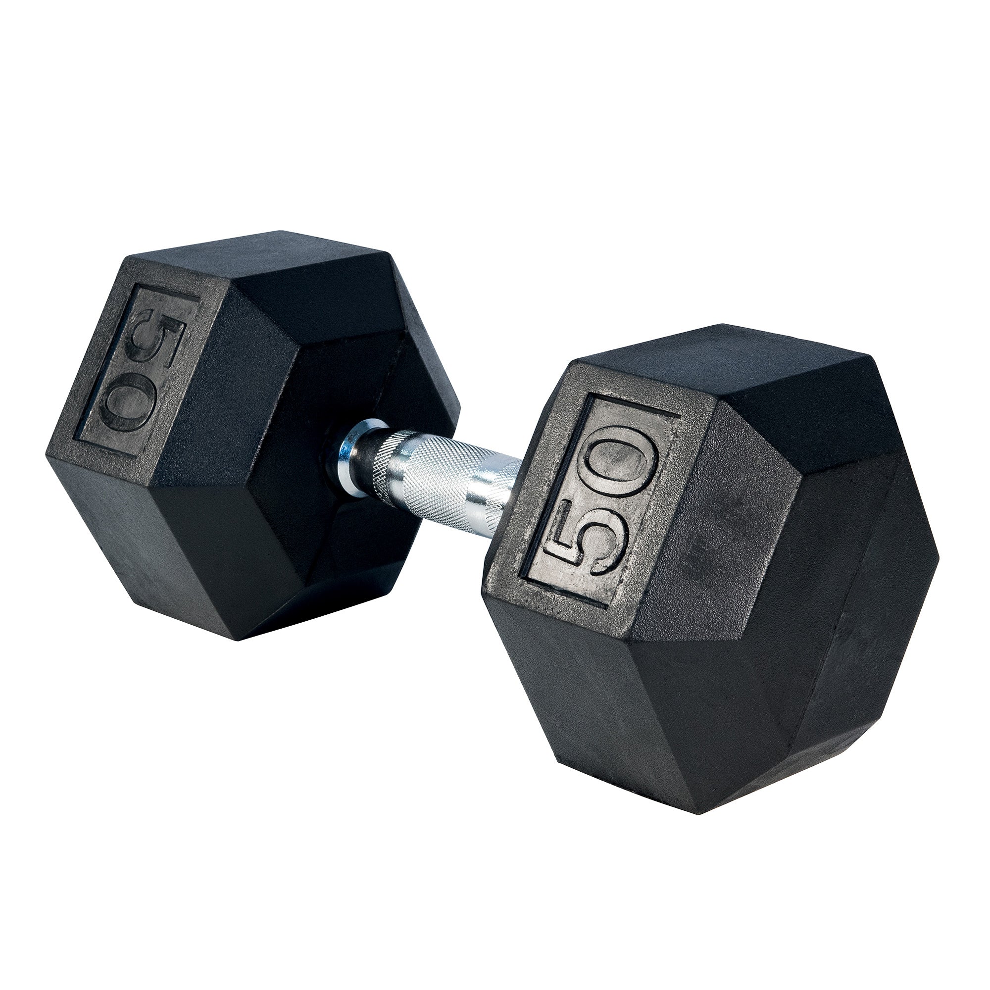 Rubber Hex Dumbbell,o, 50lbs