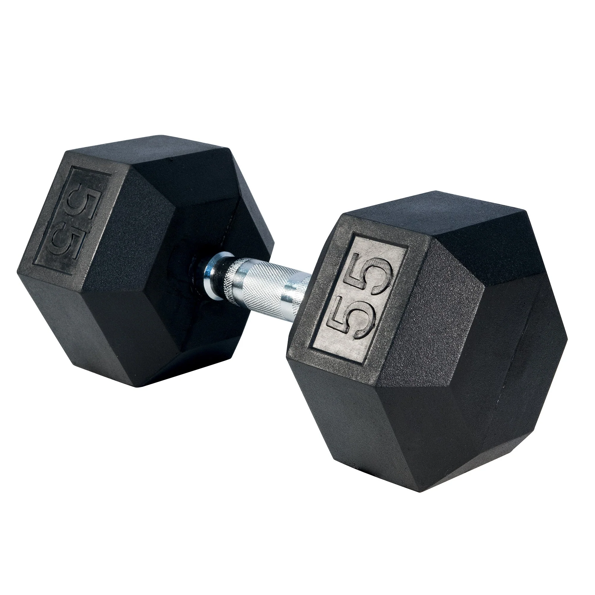 Rubber Hex Dumbbell,p, 55lbs
