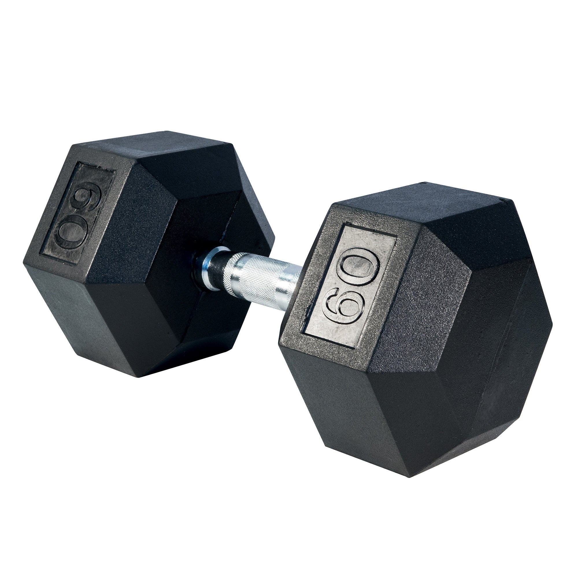 Rubber Hex Dumbbell,q, 60lbs