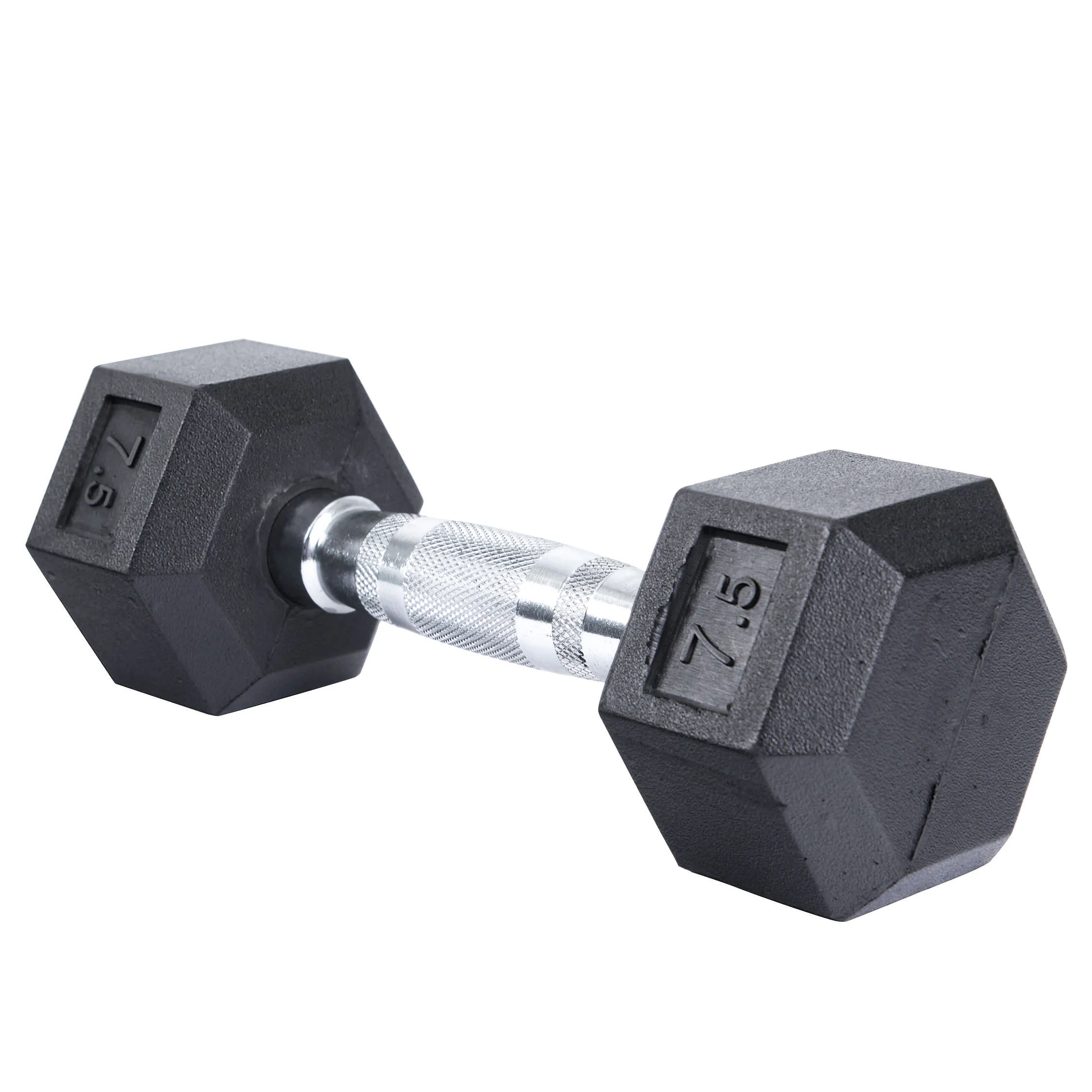 Rubber Hex Dumbbell,b, 7.5lb